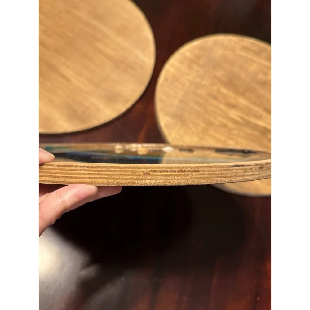 Handmade Resin Beach Tray Ocean Vibes ‎ Epoxy Art   Decor Lot Of 3